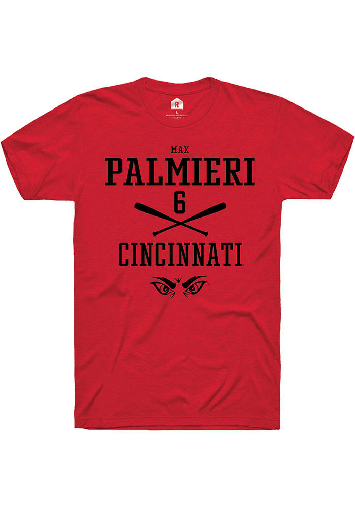 Max Palmieri Cincinnati Bearcats Red Rally NIL Sport Icon Short Sleeve T Shirt