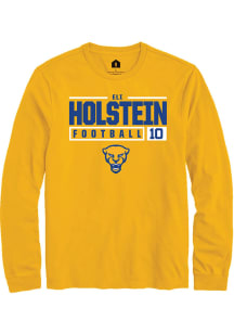 Eli Holstein  Pitt Panthers Gold Rally NIL Stacked Box Long Sleeve T Shirt