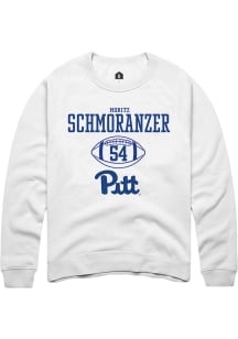 Moritz Schmoranzer  Rally Pitt Panthers Mens White NIL Sport Icon Long Sleeve Crew Sweatshirt