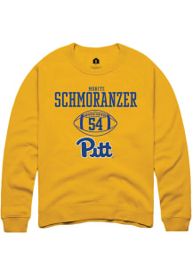 Moritz Schmoranzer  Rally Pitt Panthers Mens Gold NIL Sport Icon Long Sleeve Crew Sweatshirt