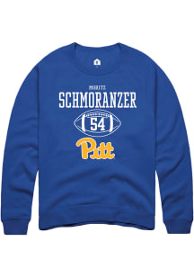 Moritz Schmoranzer  Rally Pitt Panthers Mens Blue NIL Sport Icon Long Sleeve Crew Sweatshirt