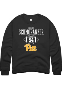 Moritz Schmoranzer  Rally Pitt Panthers Mens Black NIL Sport Icon Long Sleeve Crew Sweatshirt