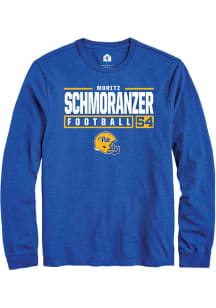 Moritz Schmoranzer  Pitt Panthers Blue Rally NIL Stacked Box Long Sleeve T Shirt