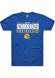 Moritz Schmoranzer  Pitt Panthers Blue Rally NIL Stacked Box Short Sleeve T Shirt