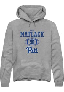 Nate Matlack  Rally Pitt Panthers Mens Grey NIL Sport Icon Long Sleeve Hoodie