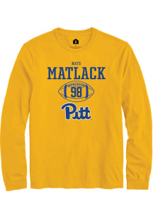 Nate Matlack  Pitt Panthers Gold Rally NIL Sport Icon Long Sleeve T Shirt