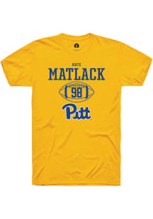 Nate Matlack  Pitt Panthers Gold Rally NIL Sport Icon Short Sleeve T Shirt