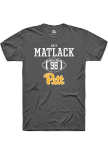 Nate Matlack  Pitt Panthers Dark Grey Rally NIL Sport Icon Short Sleeve T Shirt