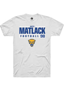 Nate Matlack  Pitt Panthers White Rally NIL Stacked Box Short Sleeve T Shirt
