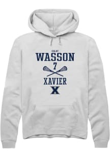 Colby Wasson  Rally Xavier Musketeers Mens White NIL Sport Icon Long Sleeve Hoodie