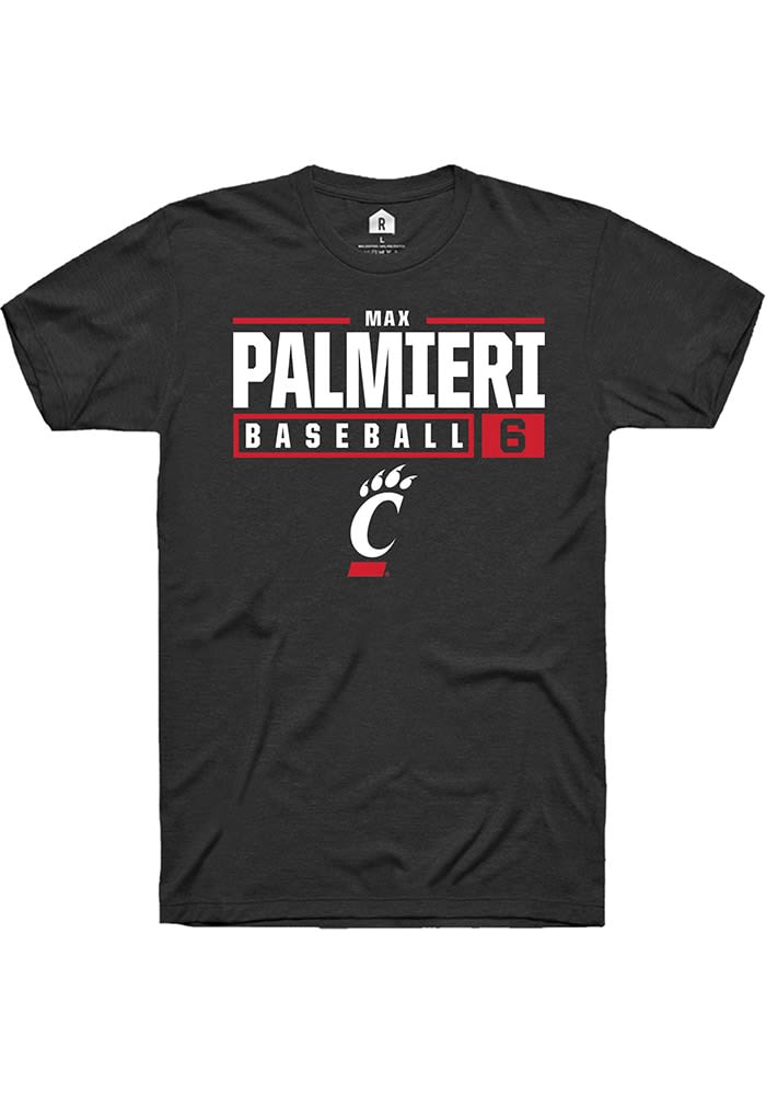 Max Palmieri Cincinnati Bearcats Rally NIL Stacked Box Short Sleeve T Shirt