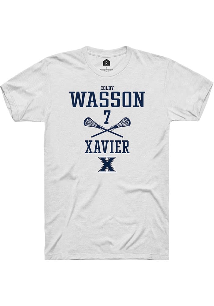 Colby Wasson  Xavier Musketeers White Rally NIL Sport Icon Short Sleeve T Shirt