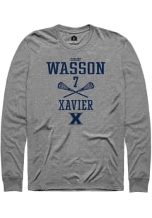 Colby Wasson  Xavier Musketeers Grey Rally NIL Sport Icon Long Sleeve T Shirt