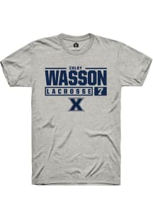 Colby Wasson  Xavier Musketeers Ash Rally NIL Stacked Box Short Sleeve T Shirt