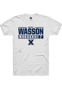 Colby Wasson  Xavier Musketeers White Rally NIL Stacked Box Short Sleeve T Shirt