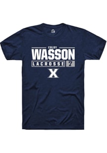 Colby Wasson  Xavier Musketeers Navy Blue Rally NIL Stacked Box Short Sleeve T Shirt
