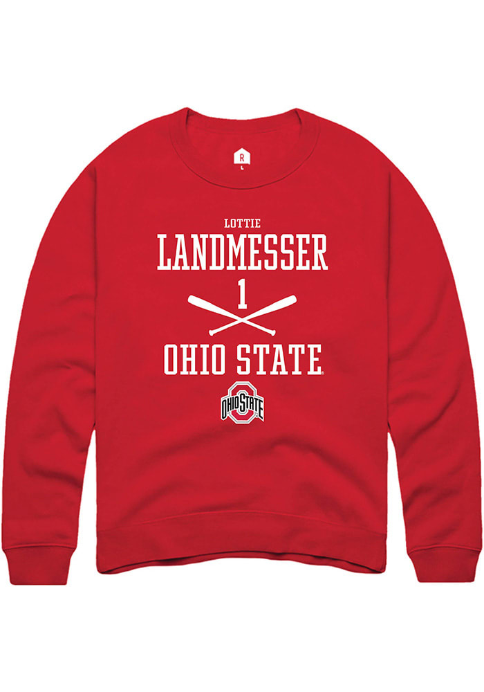 lottie landmesser  Rally Ohio State Buckeyes Mens Red NIL Sport Icon Long Sleeve Crew Sweatshirt