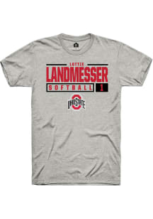lottie landmesser  Ohio State Buckeyes Ash Rally NIL Stacked Box Short Sleeve T Shirt