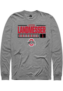 lottie landmesser  Ohio State Buckeyes Graphite Rally NIL Stacked Box Long Sleeve T Shirt