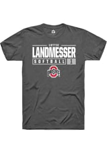 lottie landmesser  Ohio State Buckeyes Dark Grey Rally NIL Stacked Box Short Sleeve T Shirt