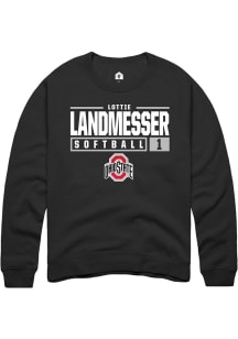 lottie landmesser  Rally Ohio State Buckeyes Mens Black NIL Stacked Box Long Sleeve Crew Sweatsh..