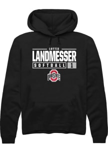 lottie landmesser  Rally Ohio State Buckeyes Mens Black NIL Stacked Box Long Sleeve Hoodie