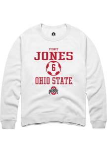 Sydney Jones  Rally Ohio State Buckeyes Mens White NIL Sport Icon Long Sleeve Crew Sweatshirt