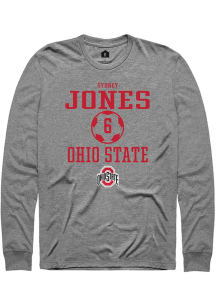 Sydney Jones  Ohio State Buckeyes Graphite Rally NIL Sport Icon Long Sleeve T Shirt