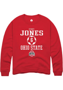 Sydney Jones  Rally Ohio State Buckeyes Mens Red NIL Sport Icon Long Sleeve Crew Sweatshirt