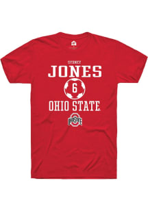 Sydney Jones  Ohio State Buckeyes Red Rally NIL Sport Icon Short Sleeve T Shirt