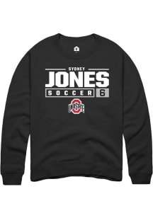 Sydney Jones  Rally Ohio State Buckeyes Mens Black NIL Stacked Box Long Sleeve Crew Sweatshirt