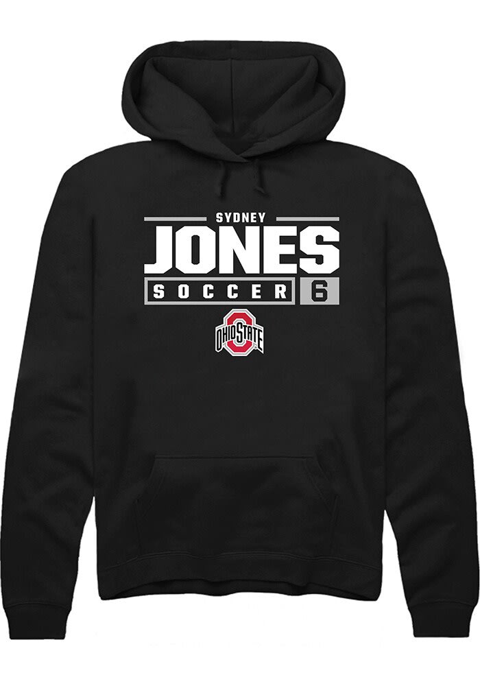 Sydney Jones Rally Ohio State Buckeyes Mens NIL Stacked Box Long Sleeve Hoodie