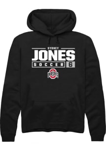 Sydney Jones  Rally Ohio State Buckeyes Mens Black NIL Stacked Box Long Sleeve Hoodie