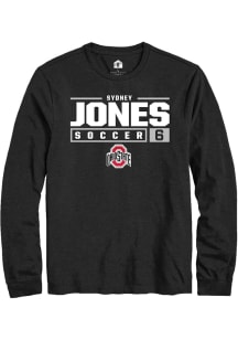 Sydney Jones  Ohio State Buckeyes Black Rally NIL Stacked Box Long Sleeve T Shirt