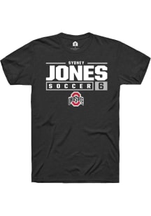 Sydney Jones  Ohio State Buckeyes Black Rally NIL Stacked Box Short Sleeve T Shirt