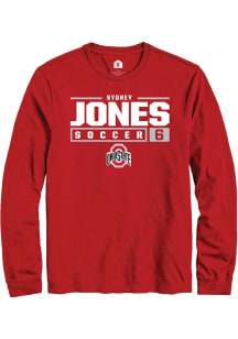 Sydney Jones  Ohio State Buckeyes Red Rally NIL Stacked Box Long Sleeve T Shirt