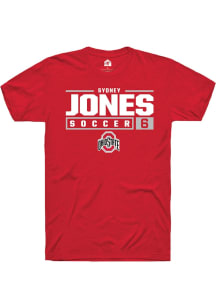 Sydney Jones  Ohio State Buckeyes Red Rally NIL Stacked Box Short Sleeve T Shirt