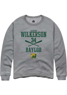 Jackson Wilkerson  Rally Baylor Bears Mens Grey NIL Sport Icon Long Sleeve Crew Sweatshirt