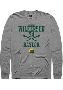 Jackson Wilkerson  Baylor Bears Grey Rally NIL Sport Icon Long Sleeve T Shirt