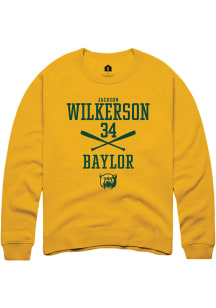 Jackson Wilkerson  Rally Baylor Bears Mens Gold NIL Sport Icon Long Sleeve Crew Sweatshirt