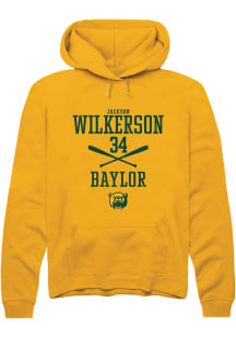 Jackson Wilkerson  Rally Baylor Bears Mens Gold NIL Sport Icon Long Sleeve Hoodie