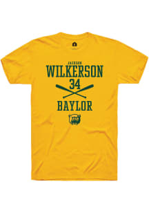 Jackson Wilkerson  Baylor Bears Gold Rally NIL Sport Icon Short Sleeve T Shirt