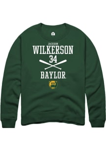Jackson Wilkerson  Rally Baylor Bears Mens Green NIL Sport Icon Long Sleeve Crew Sweatshirt