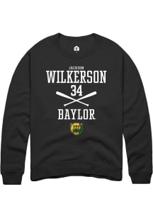 Jackson Wilkerson  Rally Baylor Bears Mens Black NIL Sport Icon Long Sleeve Crew Sweatshirt