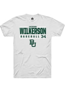 Jackson Wilkerson  Baylor Bears White Rally NIL Stacked Box Short Sleeve T Shirt