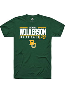 Jackson Wilkerson  Baylor Bears Green Rally NIL Stacked Box Short Sleeve T Shirt