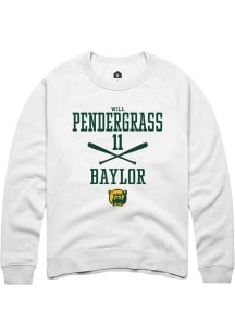 Will Pendergrass  Rally Baylor Bears Mens White NIL Sport Icon Long Sleeve Crew Sweatshirt