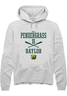 Will Pendergrass  Rally Baylor Bears Mens White NIL Sport Icon Long Sleeve Hoodie