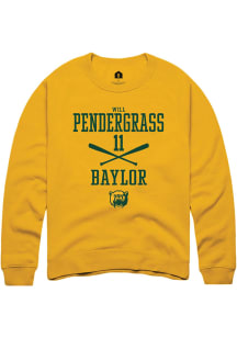 Will Pendergrass  Rally Baylor Bears Mens Gold NIL Sport Icon Long Sleeve Crew Sweatshirt