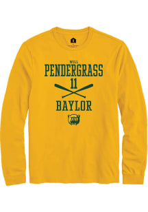 Will Pendergrass  Baylor Bears Gold Rally NIL Sport Icon Long Sleeve T Shirt